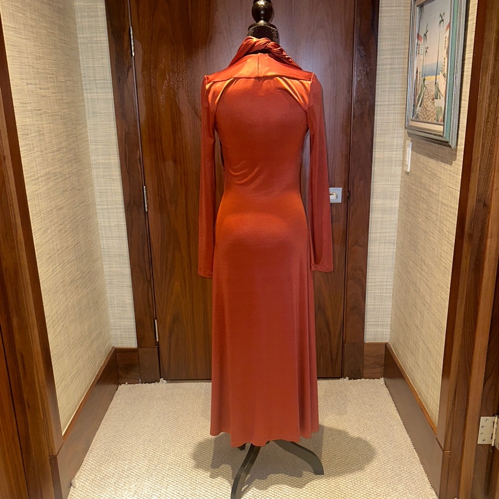 Johanna Ortiz Terracotta Midi Dress Size 4 Wedding Guest Resort - Picture 5 of 10